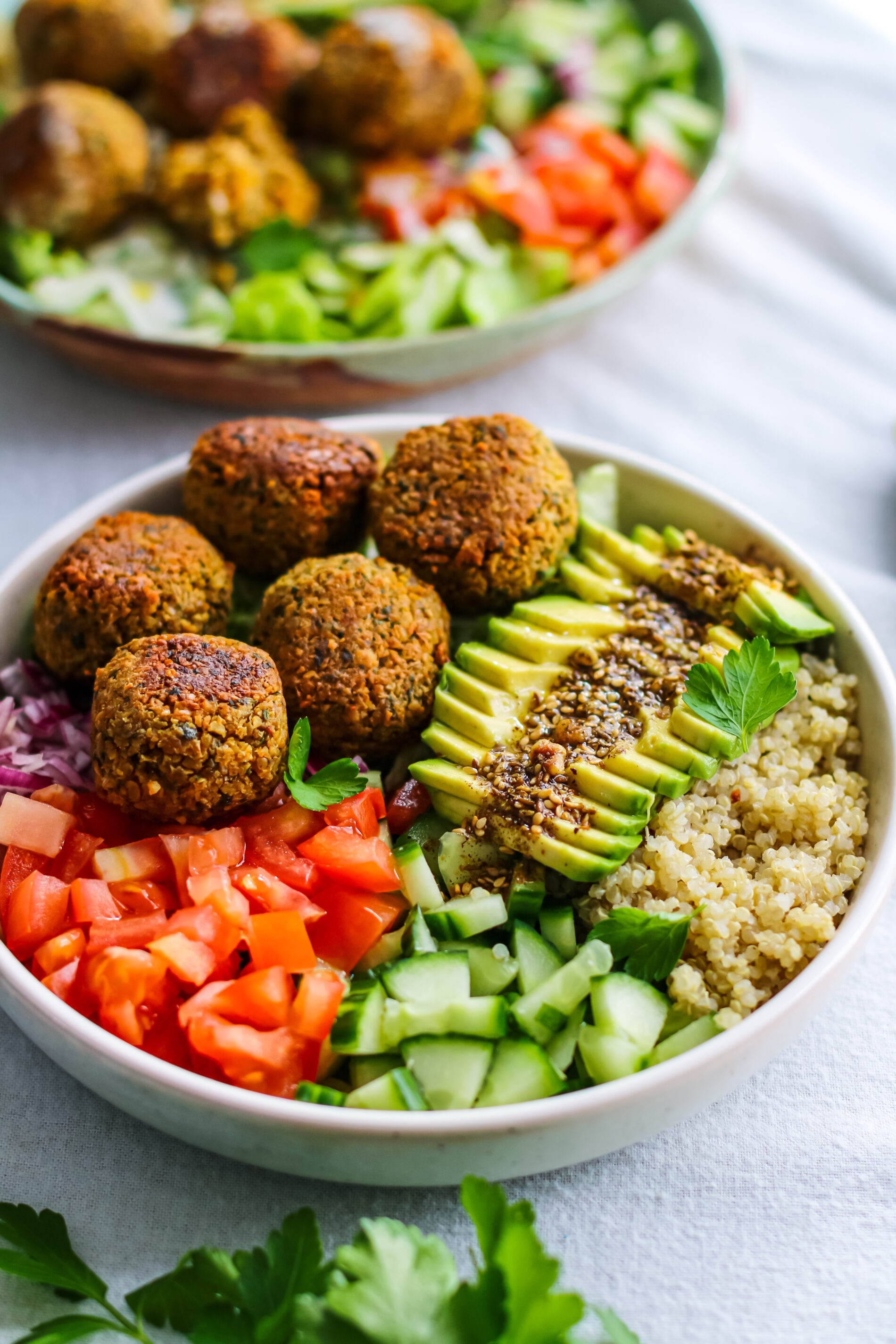 Falafel Bowl w Dukkah Avocado &amp; Quinoa - The Avo Tree