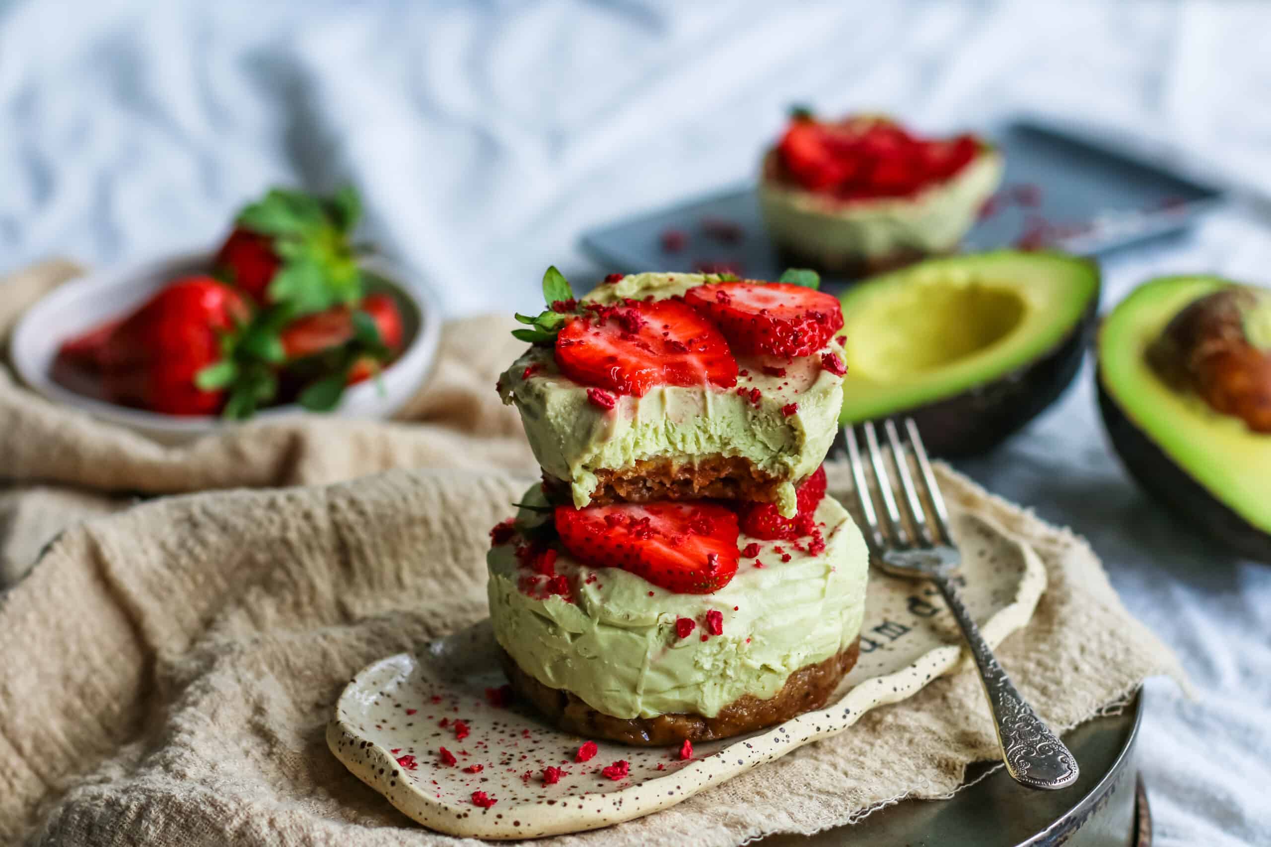 Avocado & Strawberry Cheesecake