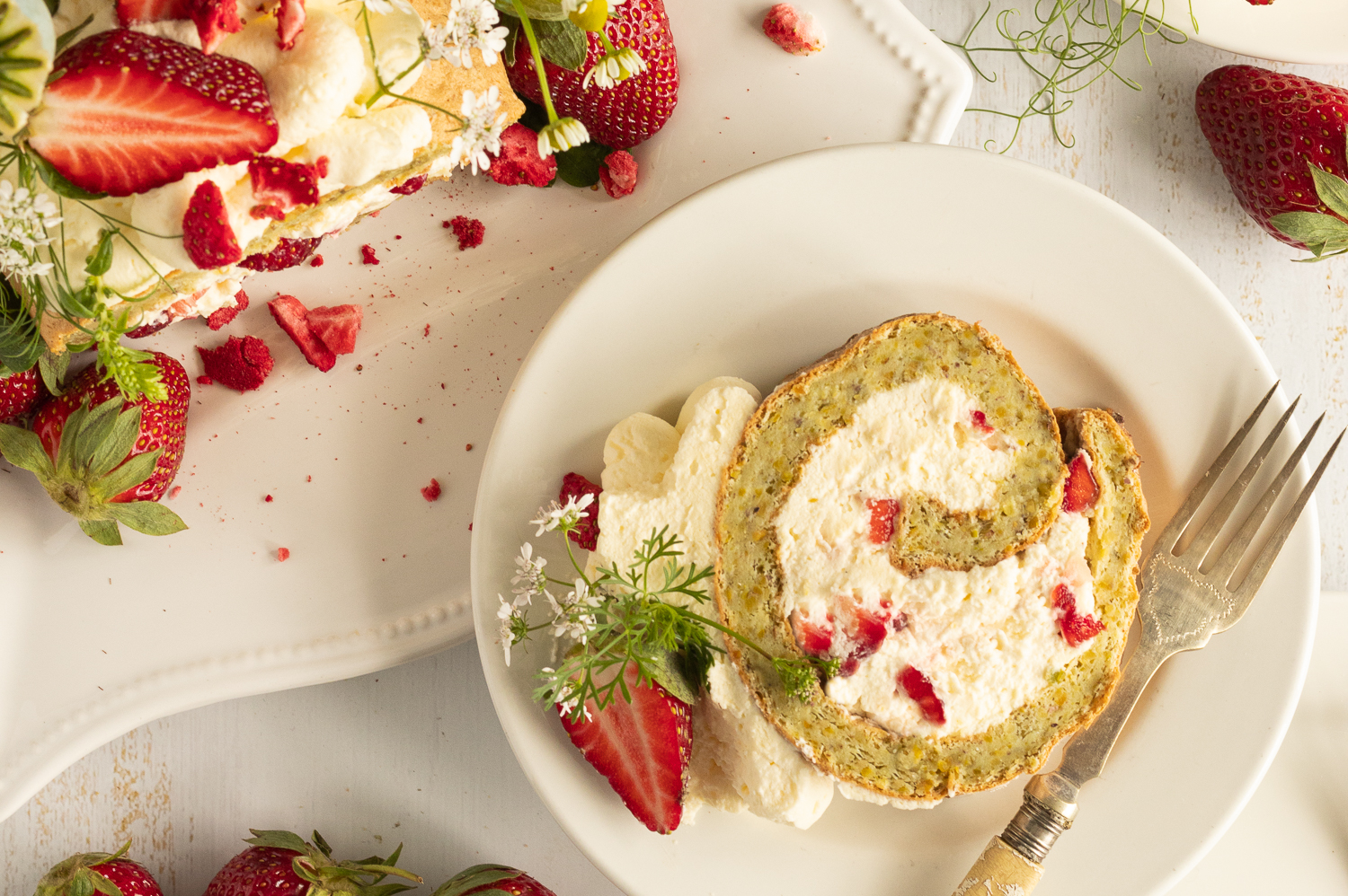 Avocado and Strawberry Swiss Roll