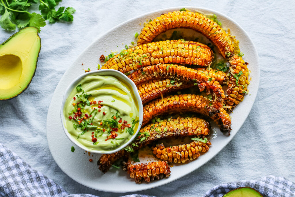 Spiced Corn Ribs w Avocado Mayo The Avo Tree