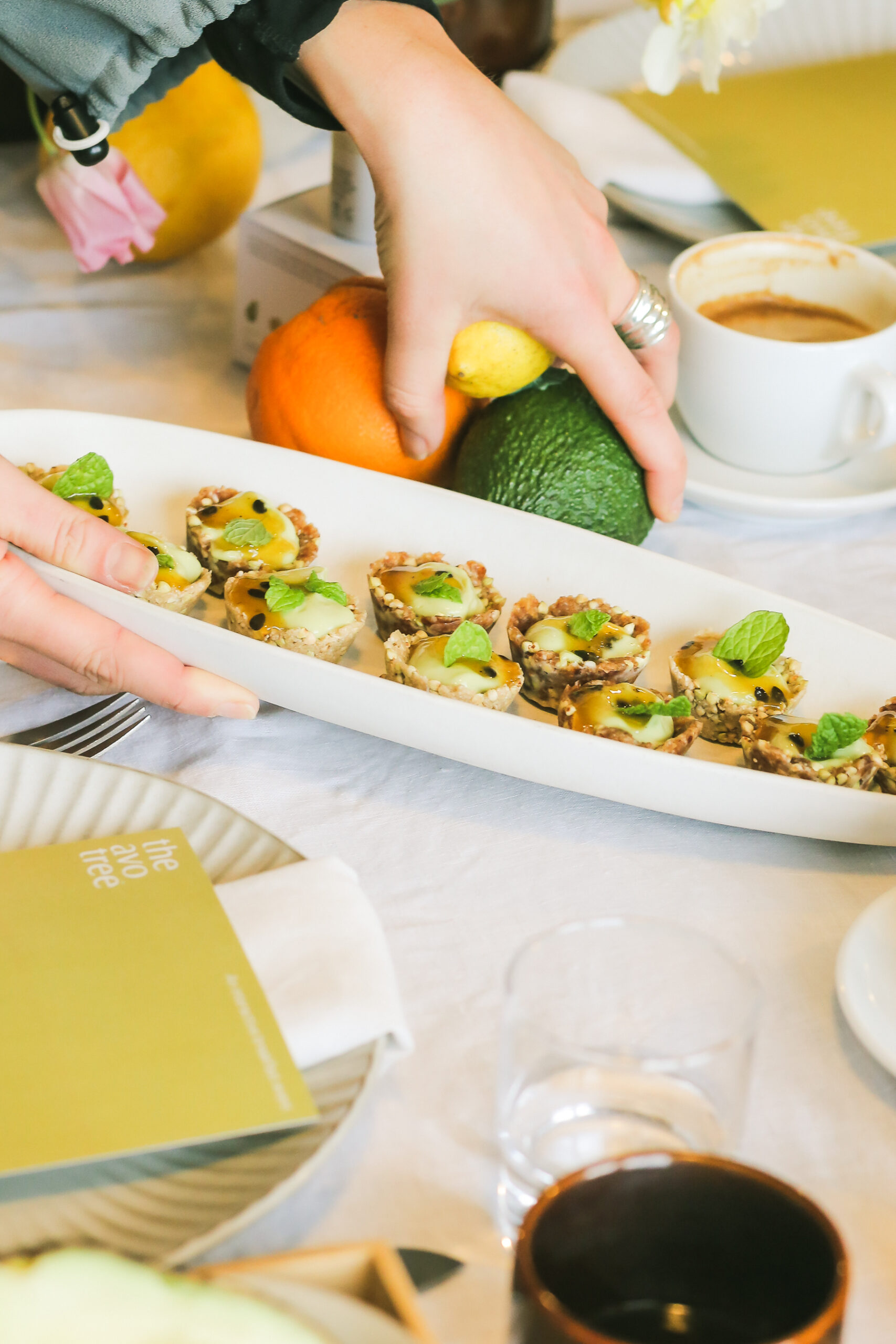 Avocado Mousse Tarts w Lime, Passionfruit & Mint