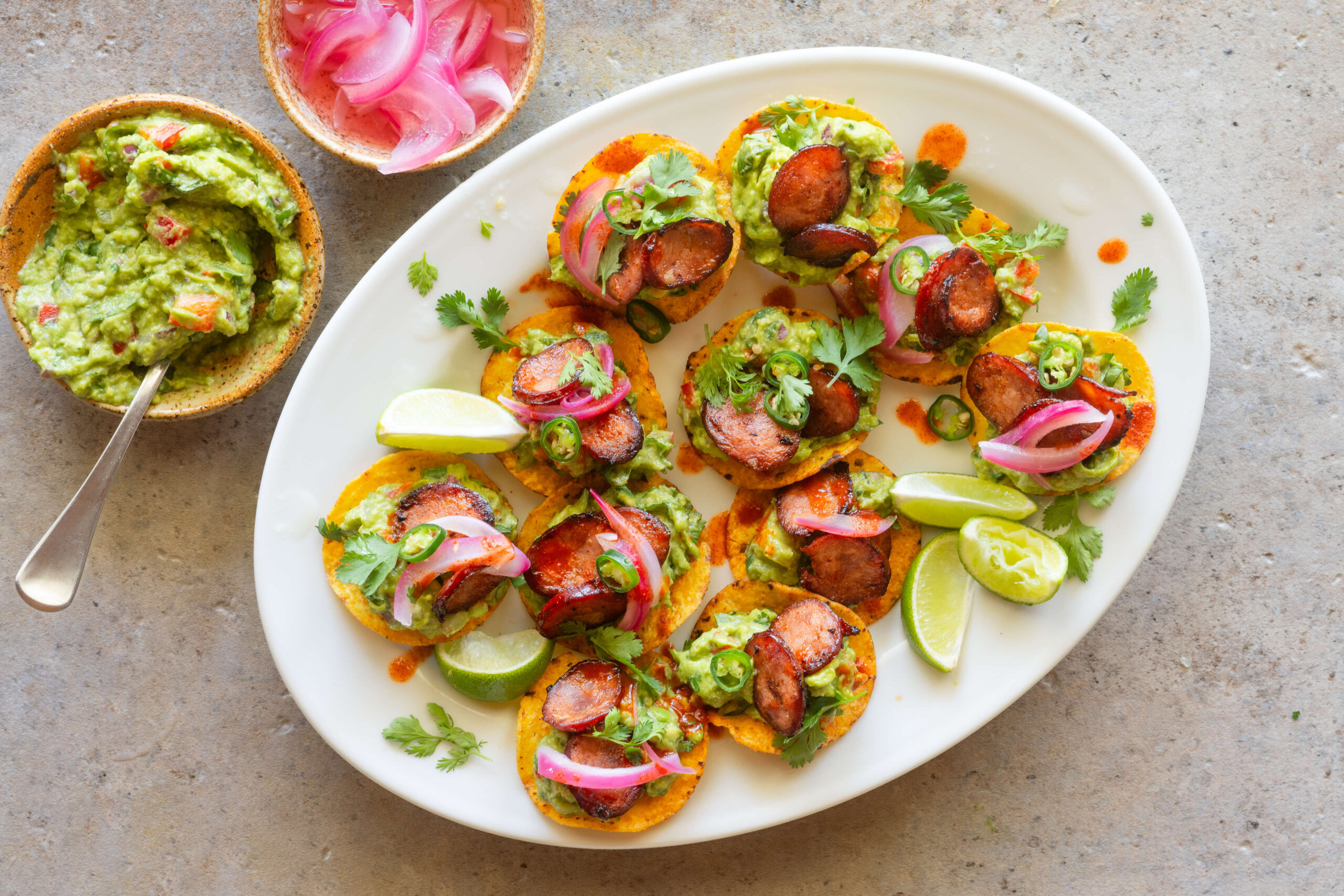 Mini Chorizo & Guacamole Tostadas