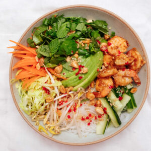 Lemongrass Prawn Spring Roll Bowl