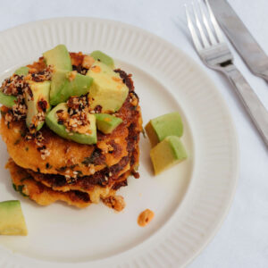 Cauliflower, Jalapeno + Feta Fritters