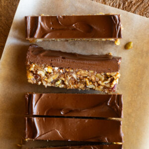 Dark Chocolate, Nut & Ginger Slice